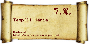 Tempfli Mária névjegykártya